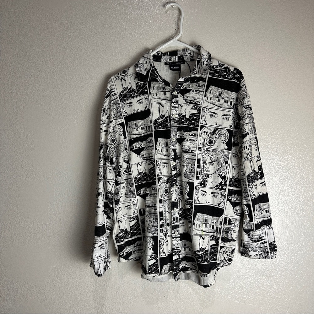 Zara Ana Mushell Button Up Shirt Size Small